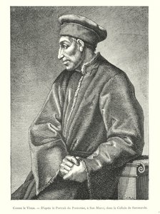 Cosimo vanhin, Pontormon muotokuvan jälkeen, San Marcossa, Savonarolan sellissä (kaiverrus) tekijältä Italian School