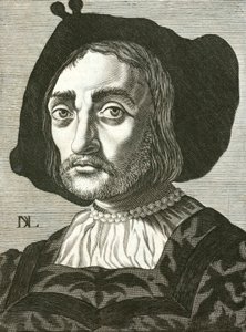 Donato Bramante, italialainen renessanssiarkkitehti (kaiverrus) tekijältä Italian School