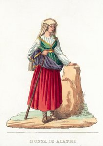 Donna Di Alatri (värillinen kaiverrus) tekijältä Italian School