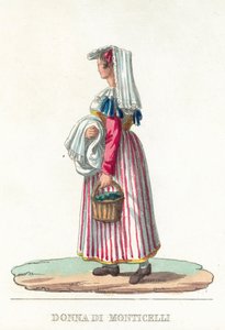 Donna Di Monticelli (värillinen kaiverrus) tekijältä Italian School