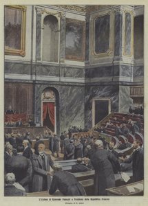 Raymond Poincaren valinta Ranskan presidentiksi (värilitografia). tekijältä Italian School