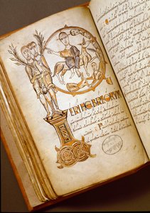 Sisäänkäynti Jerusalemissa Käsikirjoitus Bolognan koulusta. (MS.123-Foglio 54 v) 1000-luvun Rooma, Biblioteca Angelica tekijältä Italian School