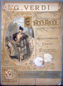 Verdin Ernani, kansi nuotitille laululle ja pianolle, sd 1800-luku tekijältä Italian School