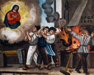 Räjähdys työssä, ex-voto tekijältä Italian School