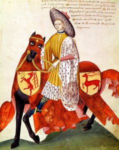 Falconer hevosen selässä (miniatyyri tekijältä Italian School
