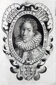 Ferdinando Gonzaga, Mantovan herttua (kaiverrus) (bw kuva) tekijältä Italian School