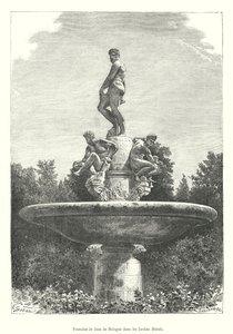 Jean de Bolognan suihkulähde Bobolin puutarhassa (kaiverrus) tekijältä Italian School