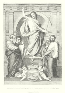 Fra Bartolommeo della Porta, Le Christ et les Quarte Evangelistes, Collection du Palais Pitti (kaiverrus) tekijältä Italian School
