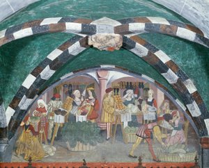 Hedelmä- ja vihannesmarkkinat, noin 1500 (fresko) tekijältä Italian School