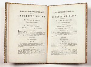 Luccan Instituto Elisan yleiset säännöt, annettu Luccassa, 14. heinäkuuta 1811 (painettu) tekijältä Italian School