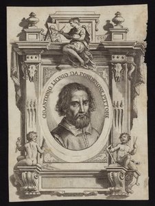 Giovanni Antonio de Sacchis, joka tunnetaan myös nimellä Il Pordenone ja Giovanni Antonio Licinio. Kaiverrus Giorgio Vasari tekijältä Italian School