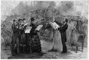 Giuseppe Verdi johti Requiem-messua Paris Opéra-Comiquessa vuonna 1874 tekijältä Italian School