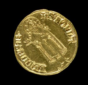 Kultainen florin (kääntöpuoli), joka kuvaa Pyhää Johannes Kastajaa, Firenze, 1252 (kuosi 83495) tekijältä Italian School