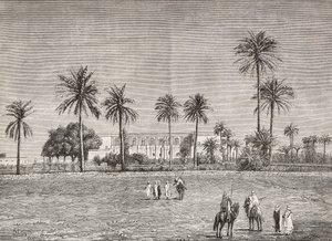 Kuvernöörin palatsi, jossa kenraali Gordon asui, Khartoum, Sudan, Cairolin kaiverrus L