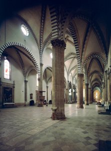 Sisäkuva Santa Maria Novellan basilikasta tekijältä Italian School