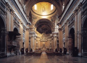 Sisäkuva Gesun kirkosta Roomassa, noin 1568 (Chiesa del Gesun sisäkuva Roomassa, Italia) tekijältä Italian School