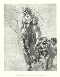 Abundance, piirustus Sandro Botticelli (kaiverrus) tekijältä Italian School