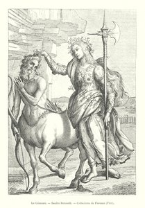 Le Centaure, Sandro Botticelli, Collections de Florence, Pitti (kaiverrus) tekijältä Italian School