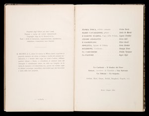 Giacomo Puccinin Toscan libretto, Ricordi Edition, Italia tekijältä Italian School