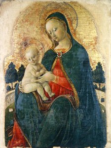 Madonna ja lapsi puutarhassa, venetsialainen maalari (paneeli) tekijältä Italian School