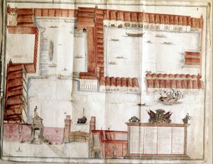 Kartta Venetsian arsenaalista vuodelta 1580. tekijältä Italian School