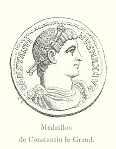 Konstantinus Suuren medaljonki (kaiverrus) tekijältä Italian School