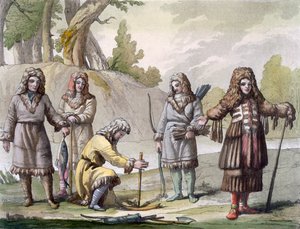 Kamtšatkan miehet, Kaukoidän Venäjä, noin 1820-30-luvut tekijältä Italian School