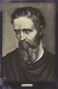 Michelangelo, italialainen kuvanveistäjä, taidemaalari ja arkkitehti (litografia) tekijältä Italian School
