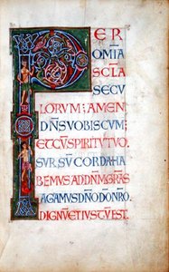 Ms.49. f.4r Historioitu alkukirjain 