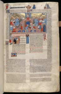 Neiti. 183, f.1r: Kristus temppelissä, pienoiskoossa Decreta cum Apparatu Ioannis Andreae Laurentii tekijältä Italian School