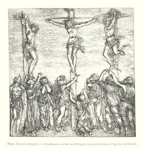 Kansallismuseo, Bargello, Pollajuololle kuuluva ristiinnaulitseminen, mutta luultavasti Agostino di Duccio (kaiverrus) tekijältä Italian School
