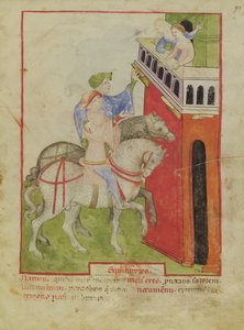 Nouv Acq Lat 1673 f.93 Ratsastus, Tacuinum Sanitatis, n. 1390-1400 tekijältä Italian School