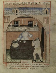 Nouv Acq Lat 1673 fol.39 Kuivatun lihan myyjä, 