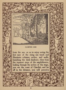 Sivu Taorminan San Domenico Palace -hotellin esitteestä (litografia). tekijältä Italian School