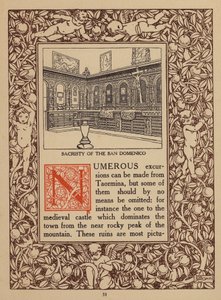 Sivu Taorminan San Domenico Palace -hotellin esitteestä (litografia). tekijältä Italian School