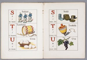 Sivut kirjasta Per il Mondo piccino ABC figurato (Lasten maailmaan, kuvitettu ABC) tekijältä Italian School