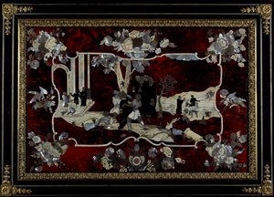 Paneelimarquetry, jonka valmistaa Royal Manufacture of Napoli, Italia tekijältä Italian School