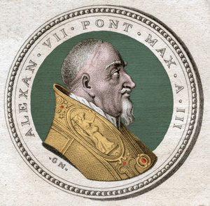 Paavi Aleksanteri VII. (kaiverrus tekijältä Italian School