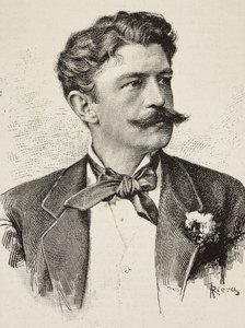 Herbert von Bismarckin (1849-1904), saksalaisen poliitikon muotokuva, kaiverrus Riera Vianello Brothersin valokuvasta, L