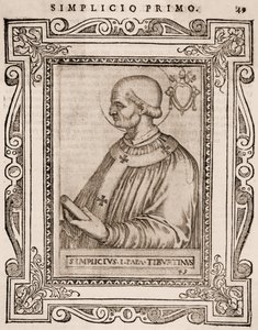 Paavi Simpliciuksen muotokuva, n. 1760 (kaiverrus) tekijältä Italian School