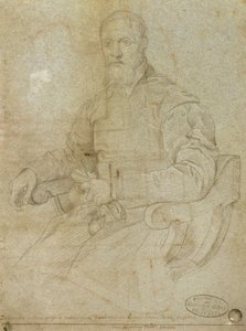 Tizianin muotokuva (Tiziano Vecellio) (n. 1485-1576) Roomalainen koulu (hiili paperilla) tekijältä Italian School