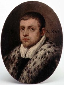 Venetsialaisen patriisimiehen muotokuva (öljy kuparille) tekijältä Italian School