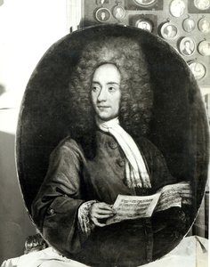 Muotokuva säveltäjä Tomaso Giovanni Albinonista (1671-1751), jolla on musiikkikappale tekijältä Italian School