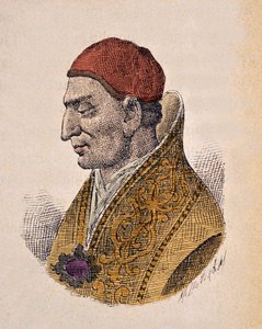 Paavi Constantin Ier (Konstantinus I tai Constantinus tai Costantino) muotokuva (708-715) tekijältä Italian School