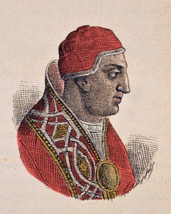 Paavi Gregoire II:n muotokuva (Gregorio tai Gregorius) (715-731) tekijältä Italian School