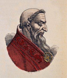 Paavi Honorius Ier (Onorio) muotokuva (625-638) tekijältä Italian School