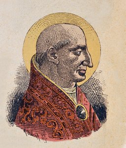 Paavi Lucius Ier (Lucio I) muotokuva (253-254) tekijältä Italian School