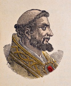 Paavi Pelage Ier (pelagius tai Pelagio) muotokuva (556-561) tekijältä Italian School