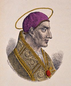 Paavi Vitalienin muotokuva (Vitalianus tai Vitaliano) (657-672) tekijältä Italian School