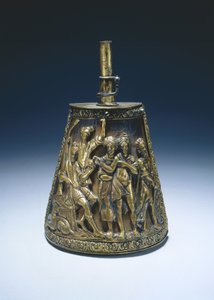 Jauhepullo, n. 1590 (kullattua messinkiä kankaalla päällystetyn puun päällä) tekijältä Italian School